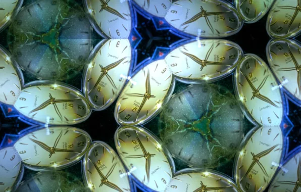 Reflection, watch, symmetry, kaleidoscope