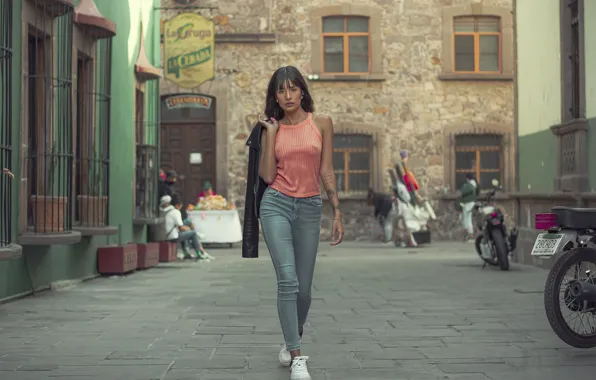 Wallpaper gait, girl, the city