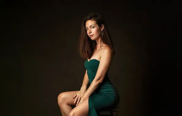 Look, girl, face, pose, photo, background, black, hair