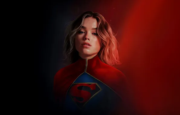 Picture the film, figure, art, poster, Supergirl, Supergirl, Kara Zor-El, Millie Alcock