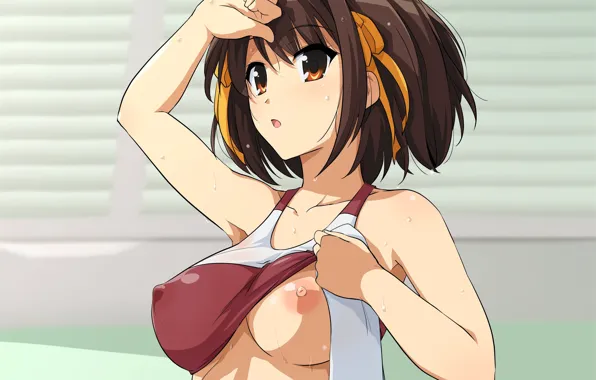 Boobs, breast, anime, tits, chest, busty, oppai, Haruhi Suzumiya