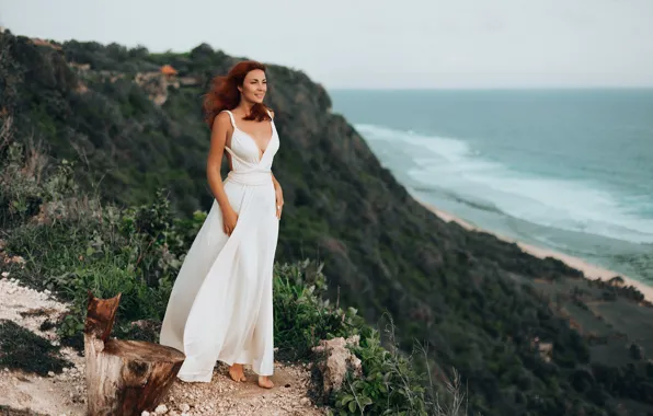 Girl, mood, the ocean, coast, dress, Svetlana Nikonova