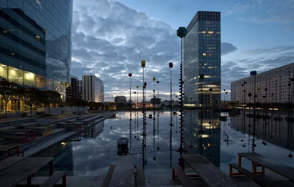 Picture home, art, the sky, clouds, building, the city