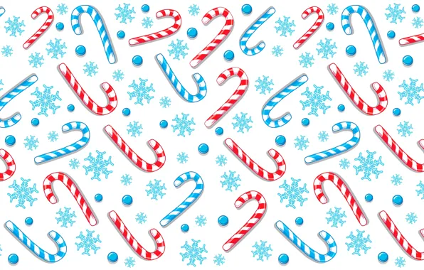 Picture snowflakes, pattern, sticks, candy
