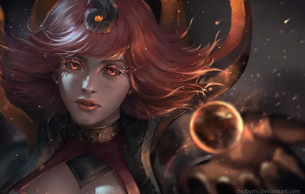 Girl, fantasy, Lux, league of legends, to ChubyMi, Fire Element