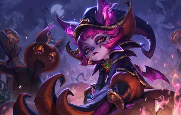 Wallpaper Halloween, Art, League of Legends, Skin, LoL, Game Art 