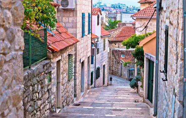 Street, home, pavers, Croatia, Split