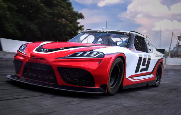 Speed, racing car, Toyota, Supra, 2019, Xfinity