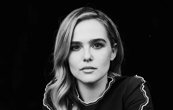 Look, portrait, makeup, actress, hairstyle, black and white, black background, photoshoot