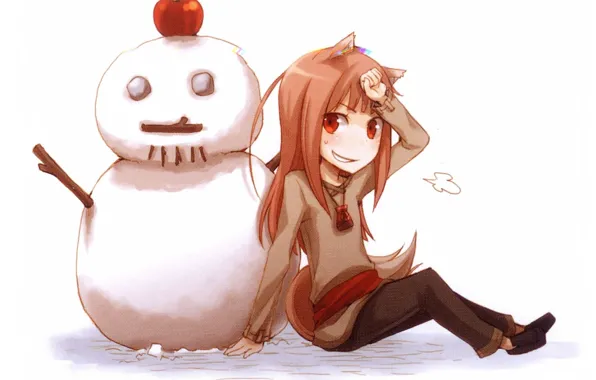 Smile, Apple, snowman, spice and wolf, horo, spice and wolf, by juu ayakura