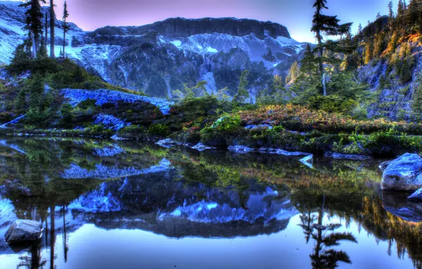 Picture water, landscape, nature, photo, HDR, USA, Washington