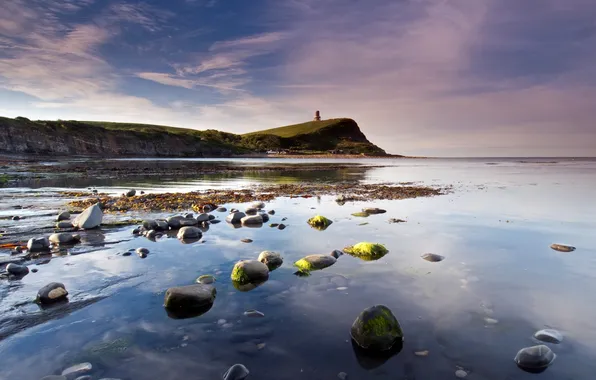 Sea, the sky, water, landscape, nature, stones, background, Wallpaper