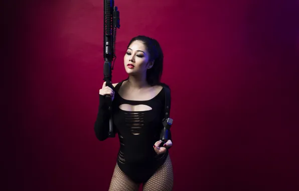 Picture weapons, pose, girl