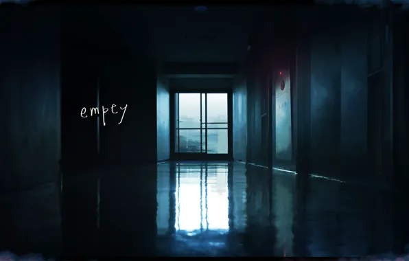 Door, corridor, without people