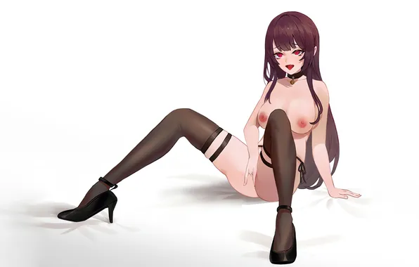 Girl, sexy, ass, thighhighs, erect nipples, long hair, legs, nipples