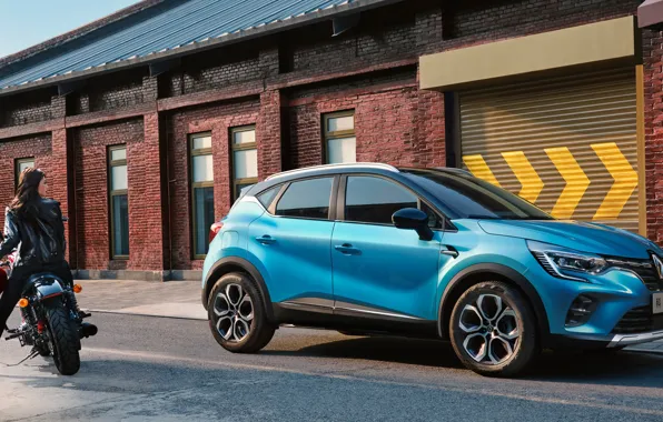 Auto, girl, street, the building, Renault, Captur