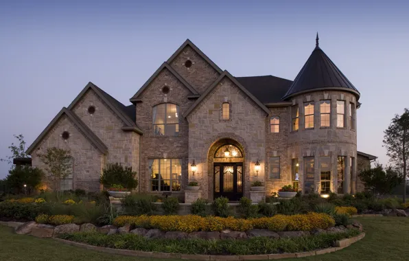 Light, Villa, the evening, lights