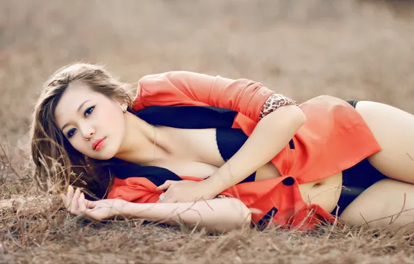 Look, girl, pose, Asian