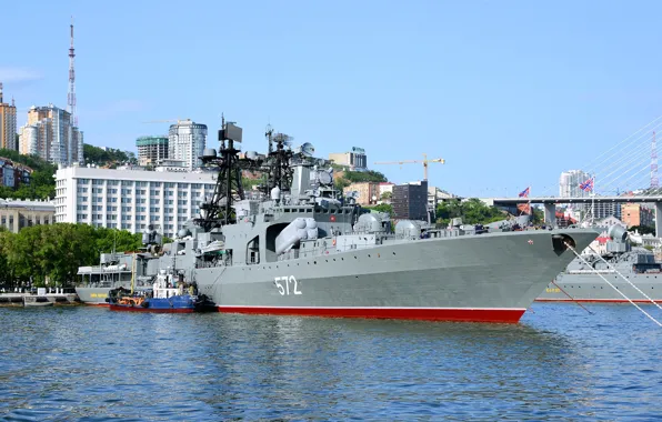 Picture ship, large, Navy, anti-submarine, Vladivostok, project 1155, Admiral Vinogradov