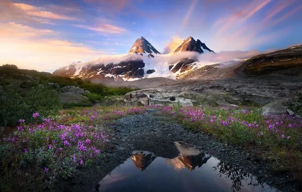 The sky, mountains, nature