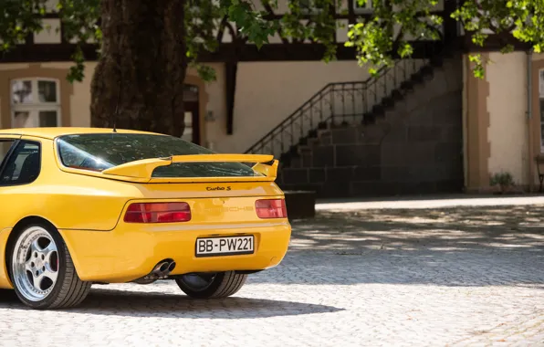 Picture Porsche, yellow, 968, Porsche 968 Turbo S