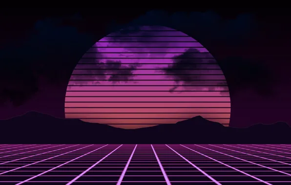 Picture The sun, Mountains, Music, Background, Electronic, Synthpop, Darkwave, Synth