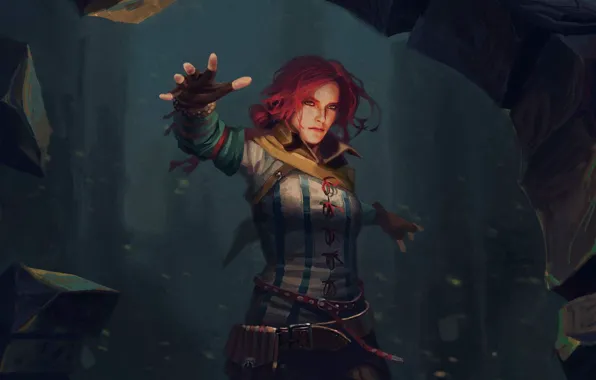 Picture art, magic, the Witcher, art, the enchantress, witcher, Triss Merigold, Triss Merigold