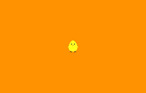 Picture orange, yellow, background, minimalism, beak, Tsiplenok