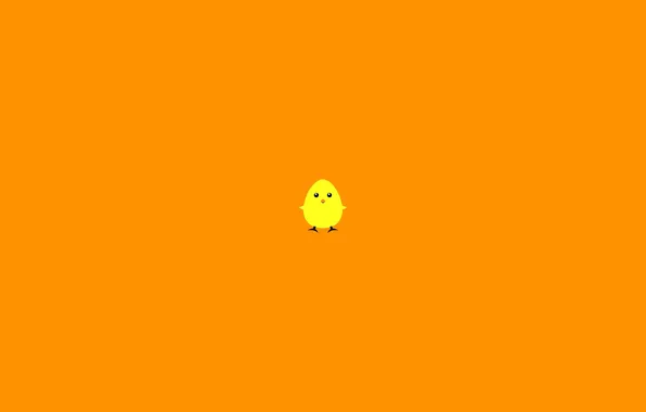 Orange, yellow, background, minimalism, beak, Tsiplenok