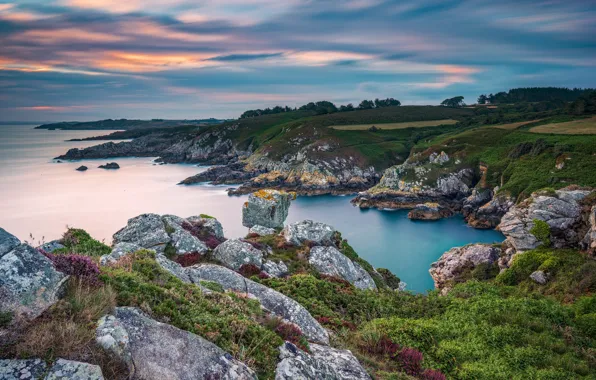 Picture France, Sunrise, Bretagne, Seascape, Beuzec-Cap-Sizun