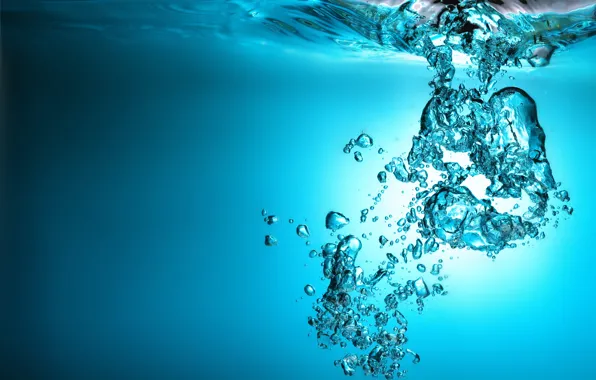 Picture bubbles, blue, water