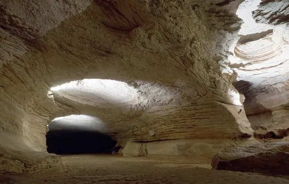 Picture longhorn, dark, light, deep, landscape, cave, grotto, mysterious