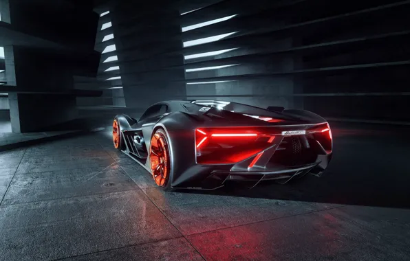Picture Lamborghini, supercar, rear view, hypercar, The Third Millennium