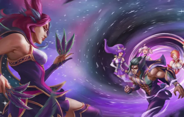 Girls, the game, the portal, male, two, League of Legends, League Of Legends