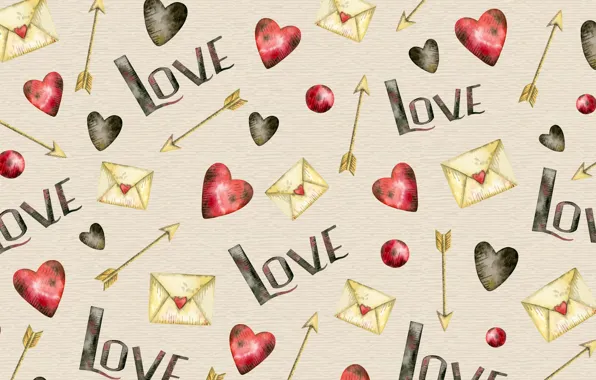 Picture love, background, the inscription, texture, hearts, love