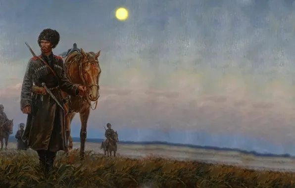 Warriors, Cossacks, Riders, The steppe, Kuban, Evgeny Emelyanov, "Cossack detour", Kuban Cossacks