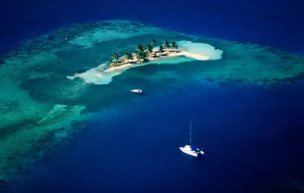 Picture boat, island, Sea
