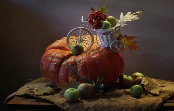 Autumn, candle, pumpkin, still life, Halloween