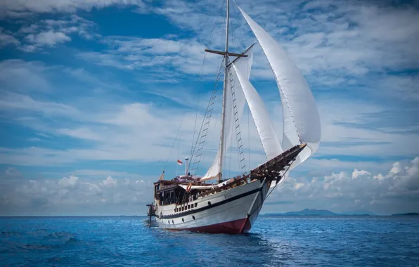 Sea, ship, sailboat, sails, sailing ship, liveaboard-50, Wisesa