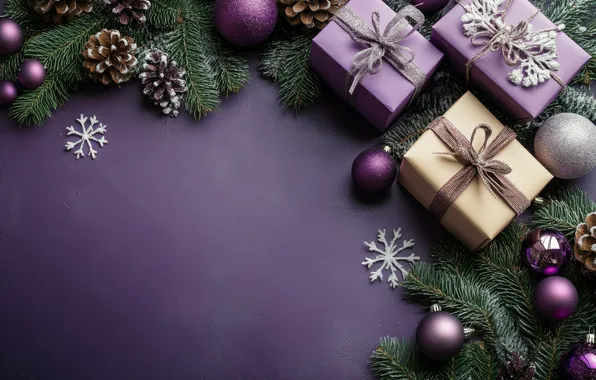 Balls, snowflakes, Christmas, New year, needles, bumps, Christmas decorations, Christmas decorations