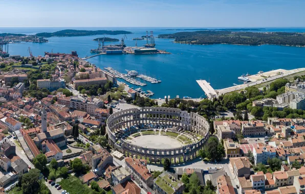 Sea, Croatia, amphitheatre, Pool