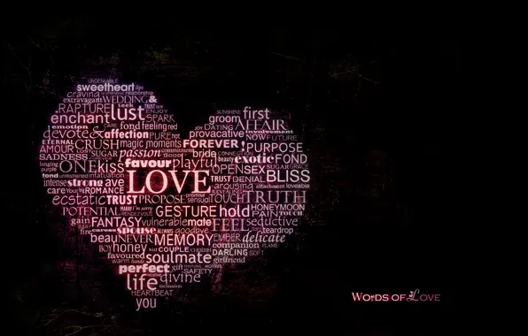 Picture love, heart, the word