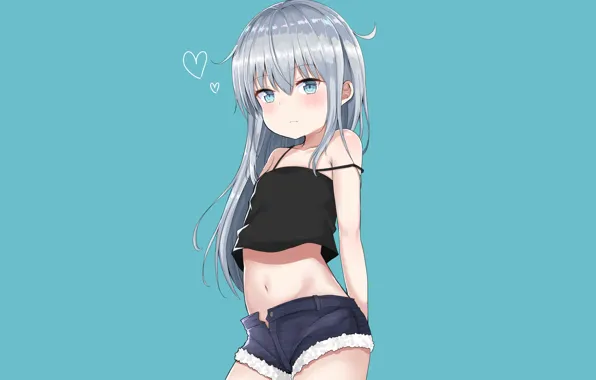 Background, girl, hearts