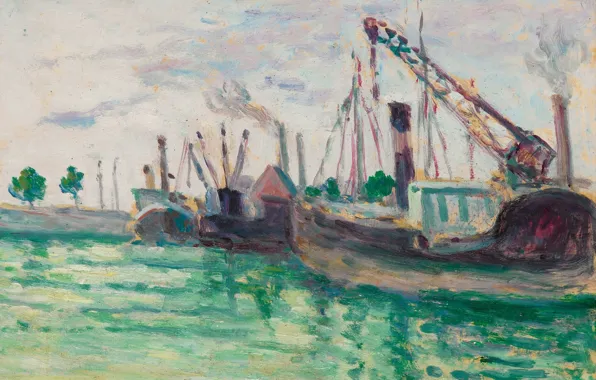 Picture, port, 1933, Honfleur, Maximilien Luce, Maximilien Luce
