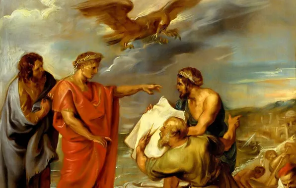 Clouds, people, eagle, picture, plan, tool, the Council, Rubens