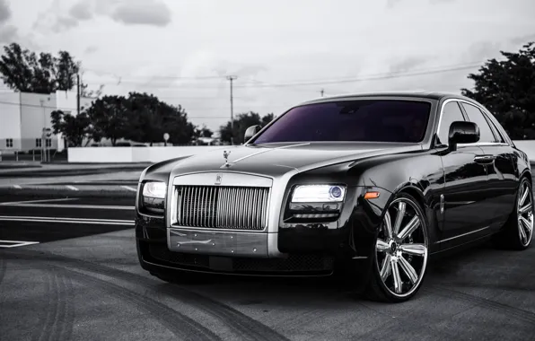 Black, Rolls Royce, Ghost, black, rolls Royce