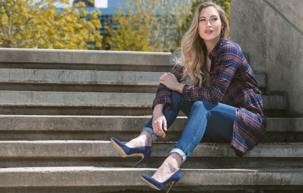 Picture face, style, model, sitting