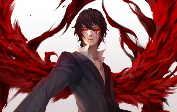 anime male vampire with red eyes