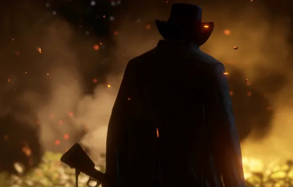 Wallpaper red dead redemption 2, 2023, cowboys, silhouette desktop