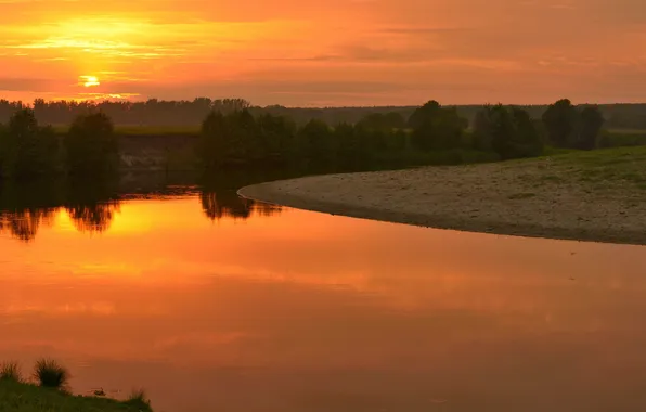 Picture landscape, sunset, nature, river